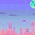 UFO visits a city